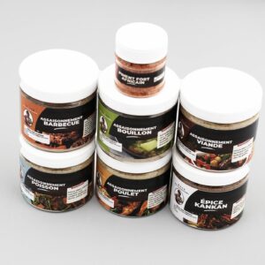 Les packs d’assaisonnements 100g x 6 pots plus 30g de piment fort