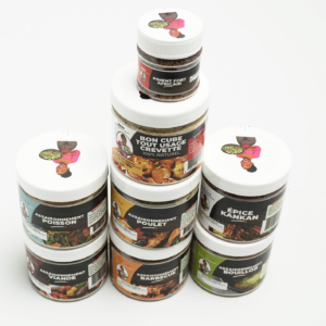 Grand Pack d’assaisonnements pots plus bon cube tout usage crevette plus 30g de piment fort 100gx8