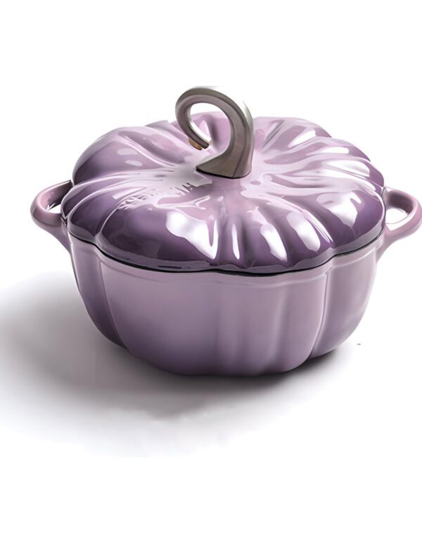 Casserole en Citrouille fonte émaillée 3,7L  couleur violette 24 cm