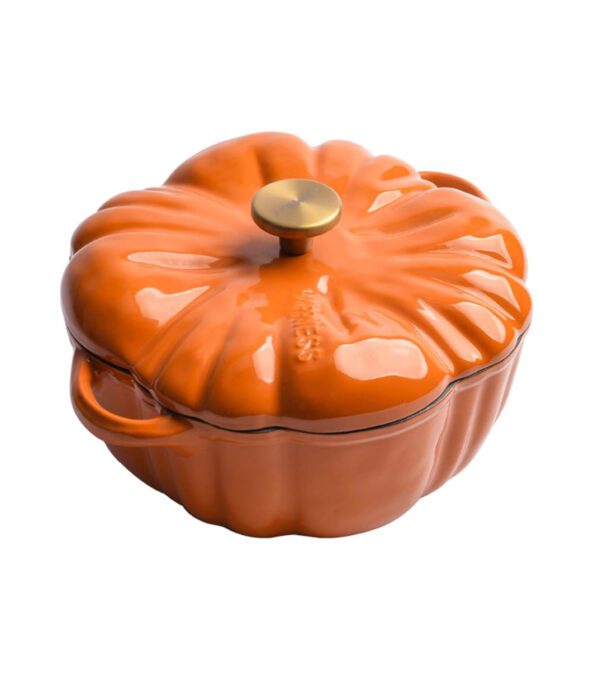 Casserole en Citrouille fonte émaillée 3,7L couleur orange 24cm