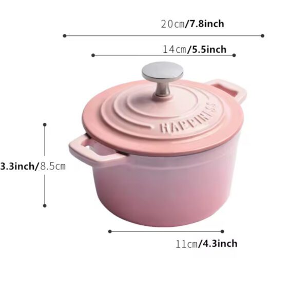 Cocotte épaisse, marmite à ragoût de cuisine 1,5l – Image 2